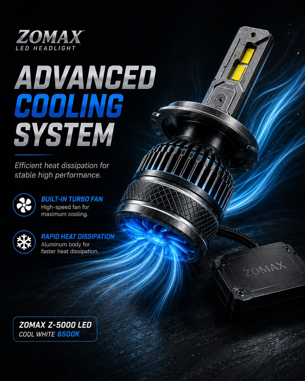 ZOMAX ZT-100 LED Headlight Bulbs – H4 / H11 / 9005 / 9006 (With Box)