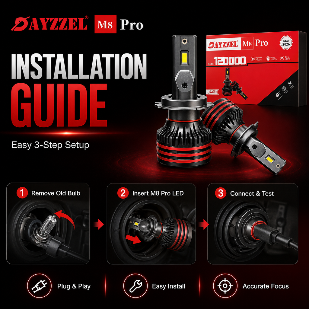 DAYZZEL M8 Pro LED Headlight Bulbs – Model 120000 – 2 LED Bulbs